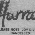 "Please note: Joy Division cancelled"